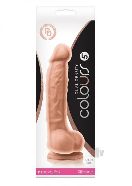 Colours Dual Density 5 Inches Dildo Beige