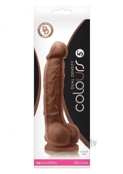 Colours Dual Density 5in Dildo Brown