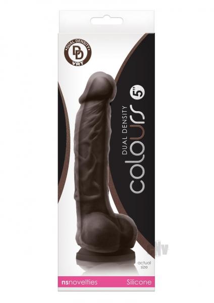 Colours Dual Density 5 Inches Dark Brown Dildo