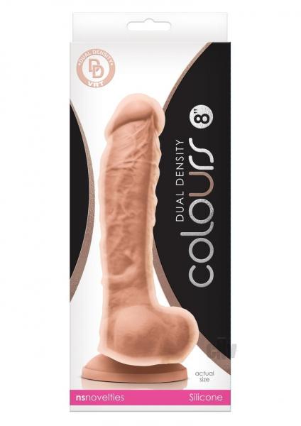 Colours Dual Density 8 Inches Beige Dildo