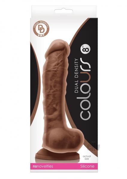 Colours Dual Density 8 Inches Brown Dildo