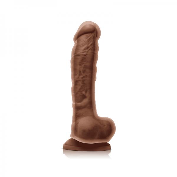 Colours Dual Density 8 Inches Brown Dildo