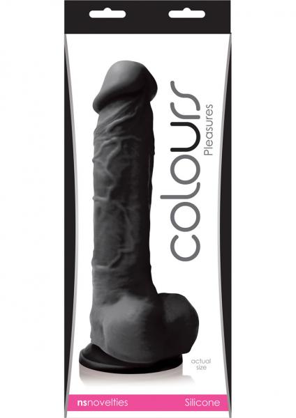 Colours Pleasures 8 Inches Silicone Dildo Black
