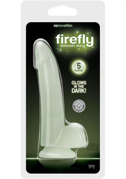 Firefly Smooth Glowing Dong 5 Inches Clear