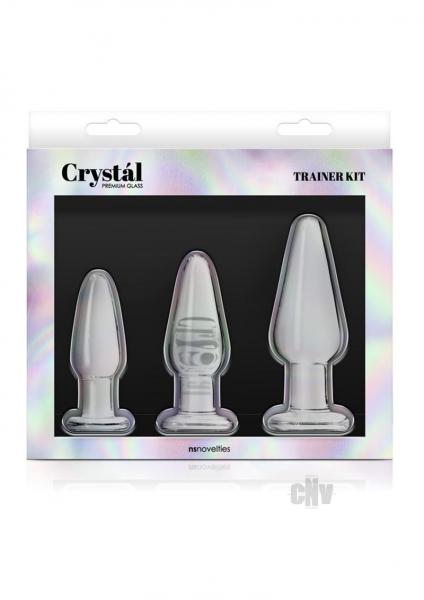 Crystal Glass Anal Trainer Tapered Kit Clear