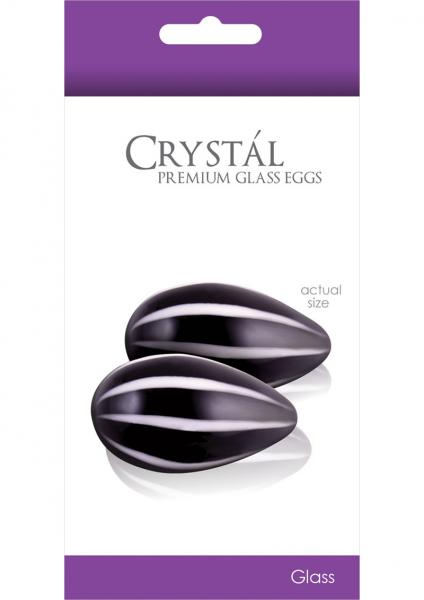 Crystal Premium Glass Eggs Black 1.75 By 1 Inch