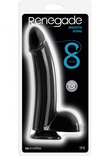 Renegade 8 Inches Smooth Dong Black