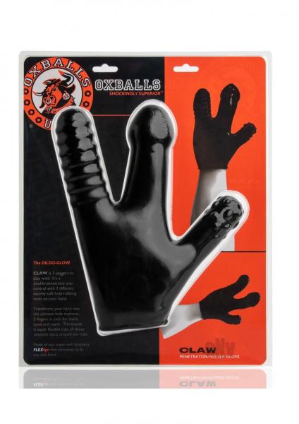 Claw Pegger Glove Black With 3 Soft Finger Dildos