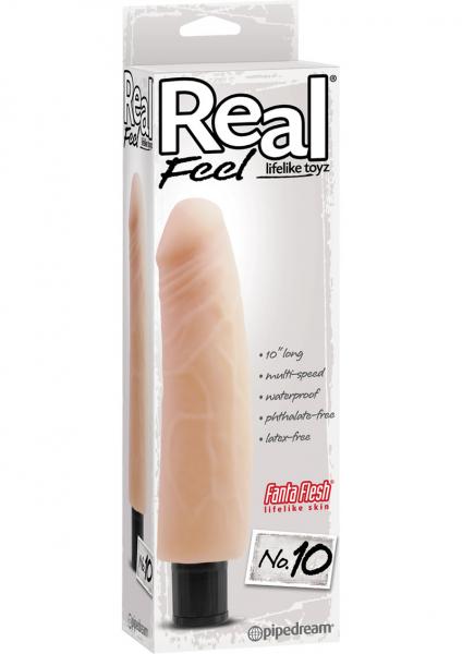 Real Feel Lifelike Toyz No 10 Vibrating Dildo Beige