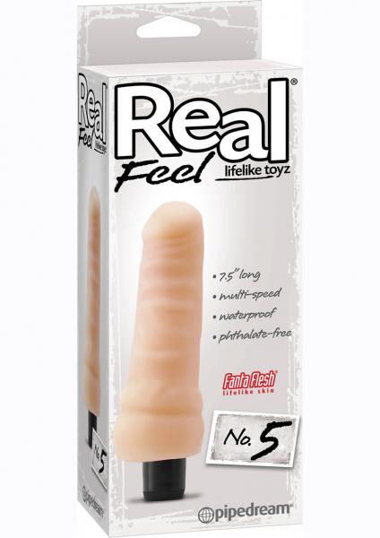 Real Feel Lifelike Toyz No 5 Beige Vibrating Dildo