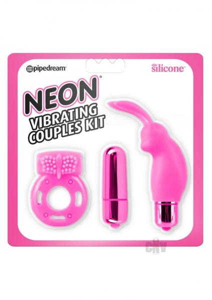 Neon Vibrating Couples Kit Pink