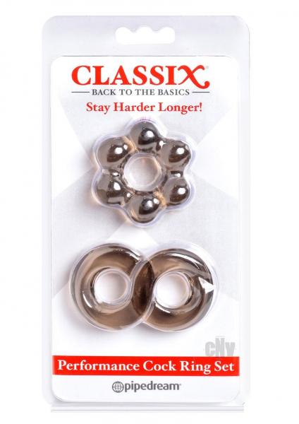 Classix Performance Cock Ring Set Black 2 Pack