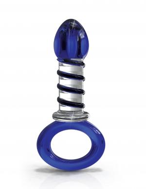 Icicles No 81 Blue Glass Massager With Ring End