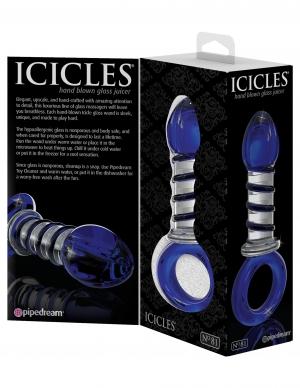 Icicles No 81 Blue Glass Massager With Ring End