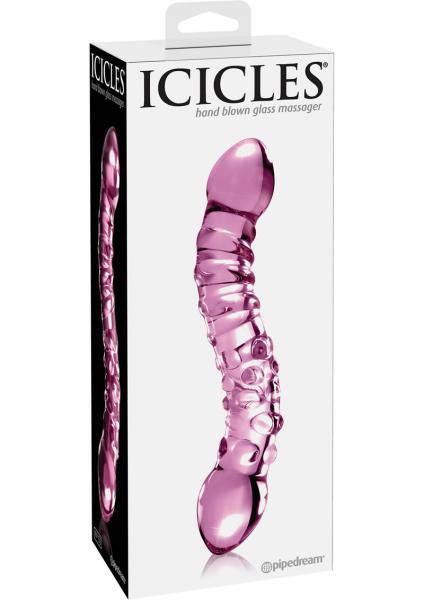 Icicles No 55 Double Sided Glass Dildo Pink