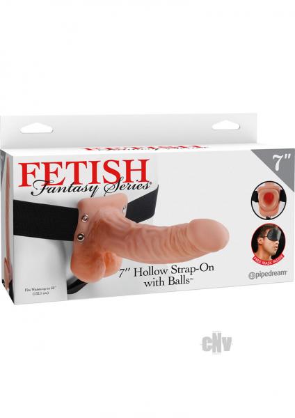 Fetish Fantasy 7 Inches Hollow Strap On Balls Beige