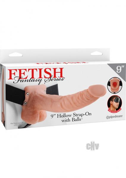 Fetish Fantasy 9 Inches Hollow Strap On Balls Beige
