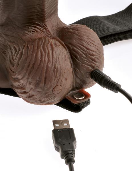 Fetish Fantasy 8 Inches Hollow Strap On Remote Brown