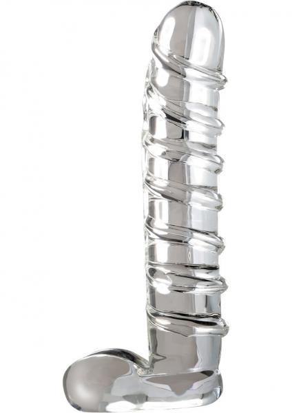Textured Glass Dong 9 Inch Clear