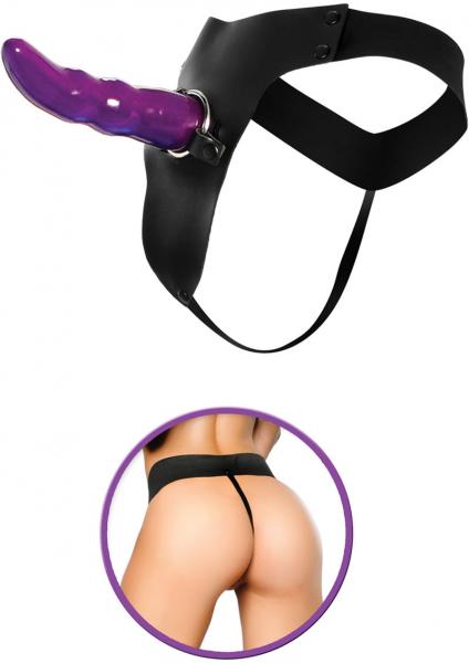 Grooved G Spot Strap On Purple
