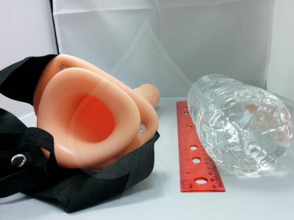 Fetish Fantasy 10 Inches Hollow Strap On Beige