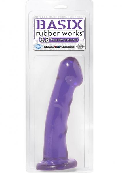Basix Rubber Works 6.5 Inches Purple Dong Suction Cup