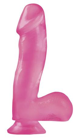 Basix Rubber 6.5 Inches Dong Suction Cup Pink