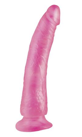 Basix Rubber 7 Inches Slim Dong With Suction Cup Pink