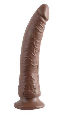 Basix Rubber 7 Inches Slim Dong With Suction Cup Brown
