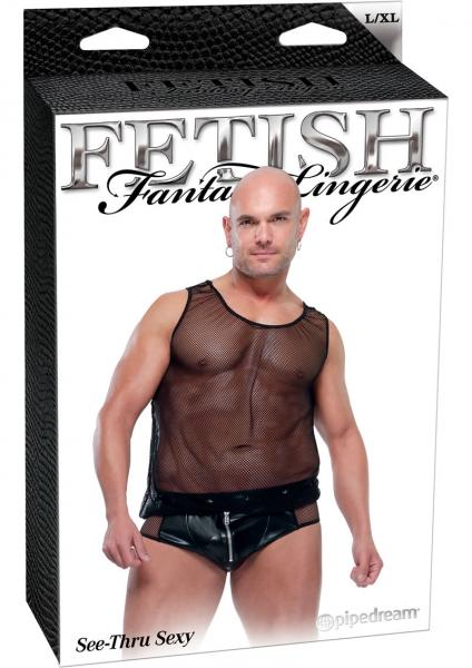 Fetish Fantasy Lingerie Male See Thru Sexy Black Large Extra Large