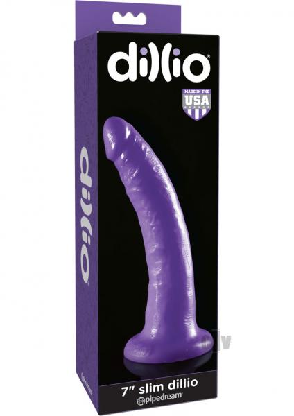Dillio Purple 7 Inches Slim Dildo