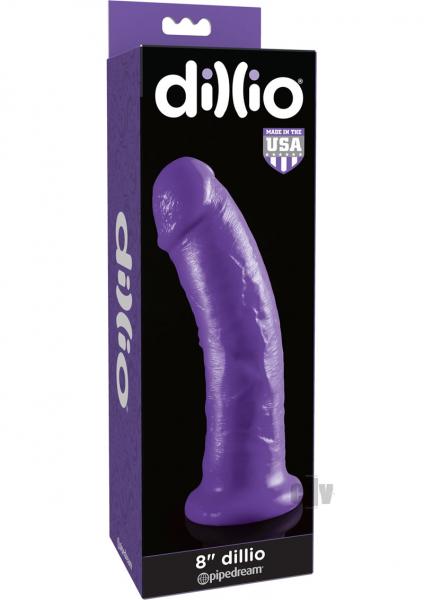 Dillio Purple 8 Inches Slim Realistic Dildo