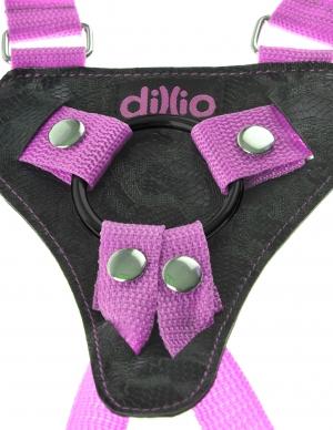 Dillio 7 Inches Strap On Suspender Harness Set Pink