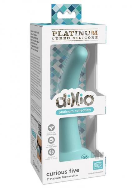 Dillio Platinum Curious Five Silicone Dildo 5 In. Teal