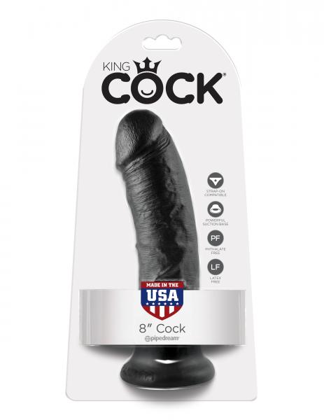 King C*Ck 8 Inch Dildo Black