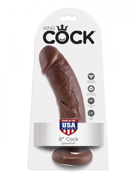 King C*Ck 8 Inches Dildo Brown
