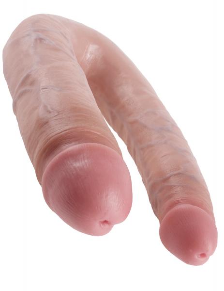 U Shaped Large Double Trouble Dildo Beige