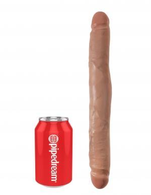 King Cock 12" Slim Double Dildo Tan