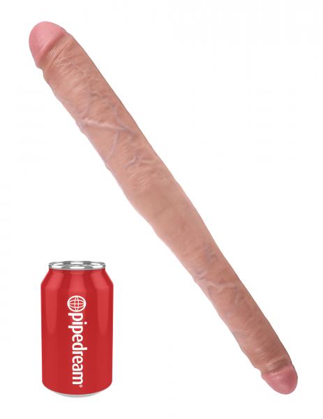 King Cock 16" Tapered Double Dildo Beige