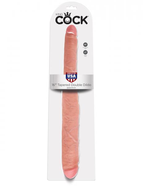 King Cock 16" Tapered Double Dildo Beige