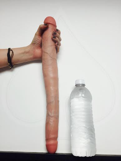 King Cock 16" Tapered Double Dildo Beige