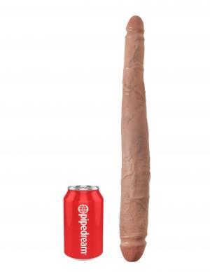 King Cock 16" Tapered Double Dildo Tan