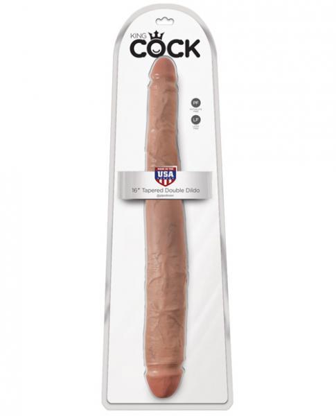 King Cock 16" Tapered Double Dildo Tan