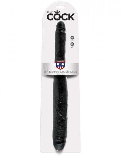 King Cock 16" Tapered Double Dildo Black
