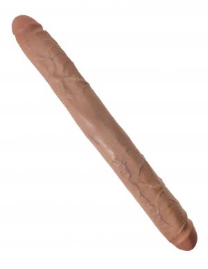 King Cock 16" Thick Double Dildo Tan