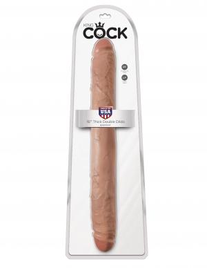King Cock 16" Thick Double Dildo Tan