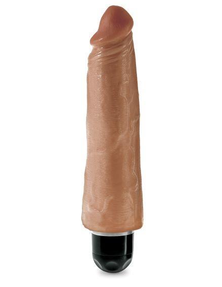 King Cock 8 Inches Vibrating Stiffy Tan Dildo