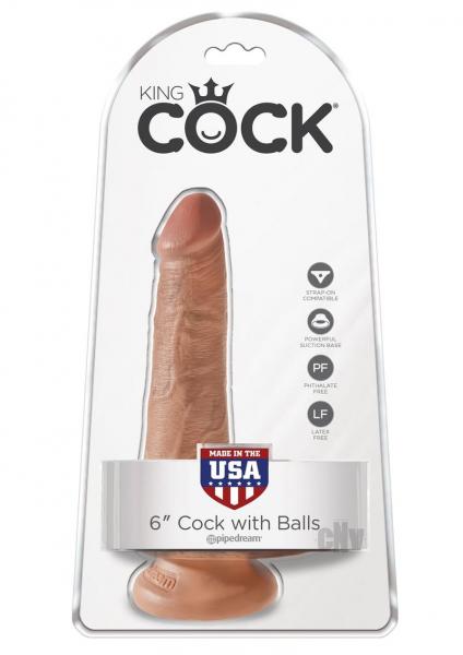 King Cock 6 Inches Cock With Balls Tan Dildo