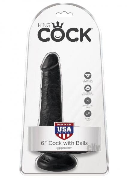 King Cock 6 Inches Cock With Balls Black Dildo
