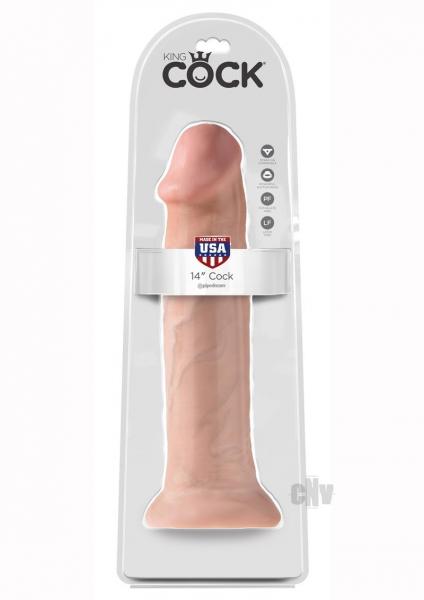 King Cock 14" Dildo Beige